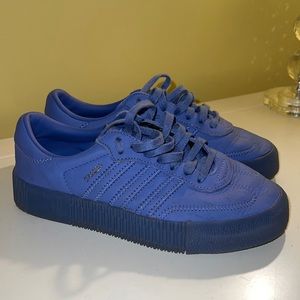 Purple adidas sambas
